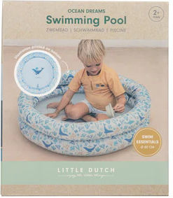 Little Dutch Ocean Dreams Children's Round Swimming Pool PVC Inflatable Blue