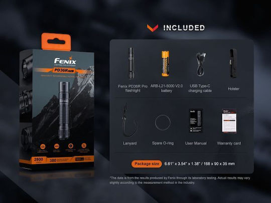Fenix Pro LED IP68 с Максимална Яркост 2800лм Черен