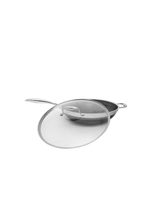Kohersen Wok Mit Deckel aus Aluminium 32cm