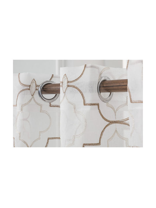 Whitegg Perdea Cu Capse K0158 Albă 140x285cm