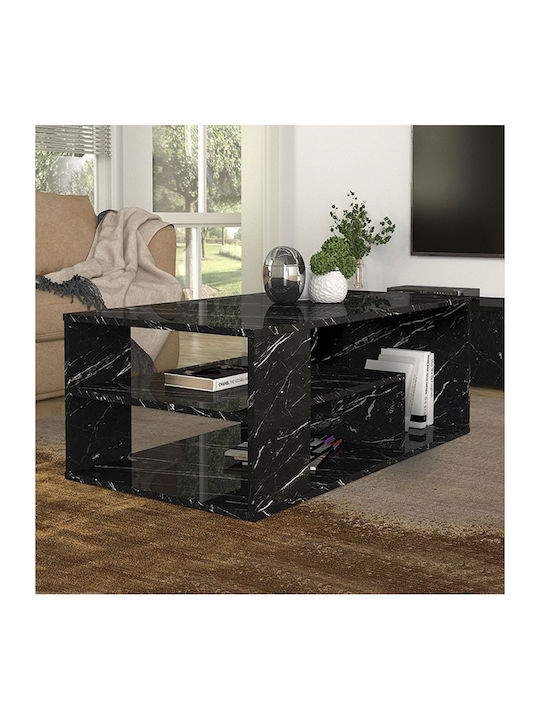 Rectangular Central Coffee Table Abdera Wooden Black W110xL60xH42cm