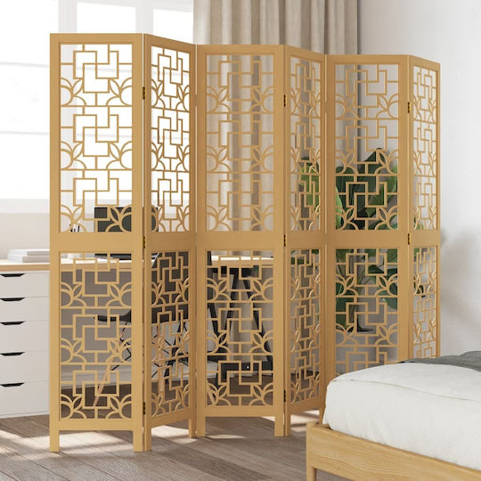 vidaXL Decorativ Paravan Lemn cu 6 Panouri 210x180cm