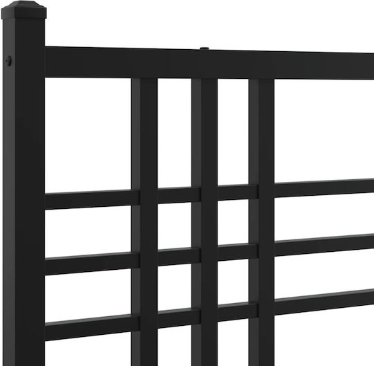 vidaXL Metallisches Kopfteil für Bett Schwarz 166x90cm