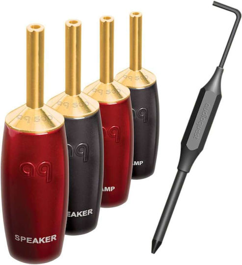 Audioquest Suregrip Stecker Banane 4Stück Silber (18565)