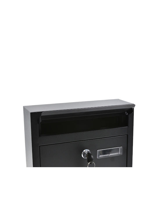 Geko Outdoor Mailbox Metallic in Black Color 32x24x8cm