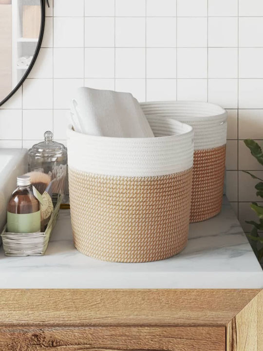vidaXL Καλάθι Αποθήκευσης Υφασμάτινο Καφέ 28x28x28cm 2τμχ