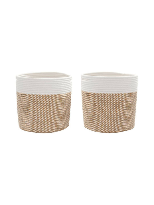 vidaXL Καλάθι Αποθήκευσης Υφασμάτινο Καφέ 28x28x28cm 2τμχ