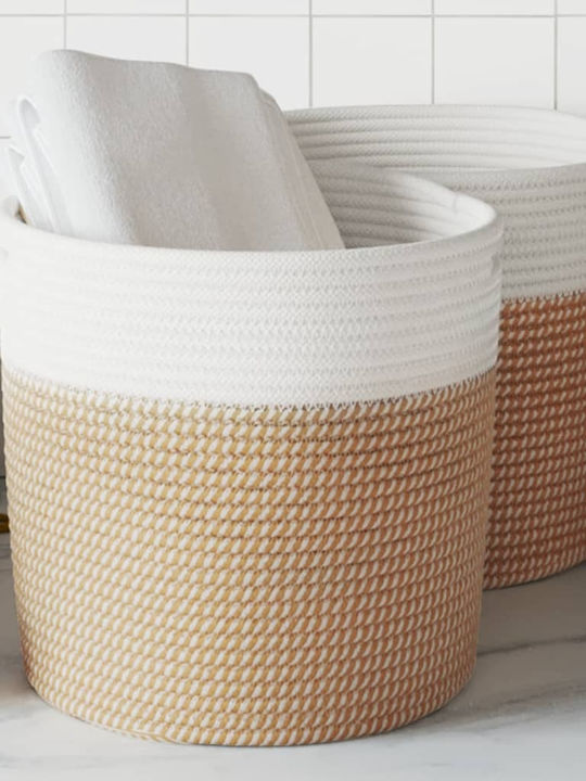 vidaXL Καλάθι Αποθήκευσης Υφασμάτινο Καφέ 28x28x28cm 2τμχ