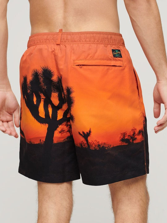 Photographic Men's Swimwear Shorts Orange