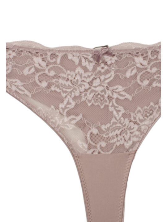 Norddiva Cotton Women's String with Lace Rotten Apple