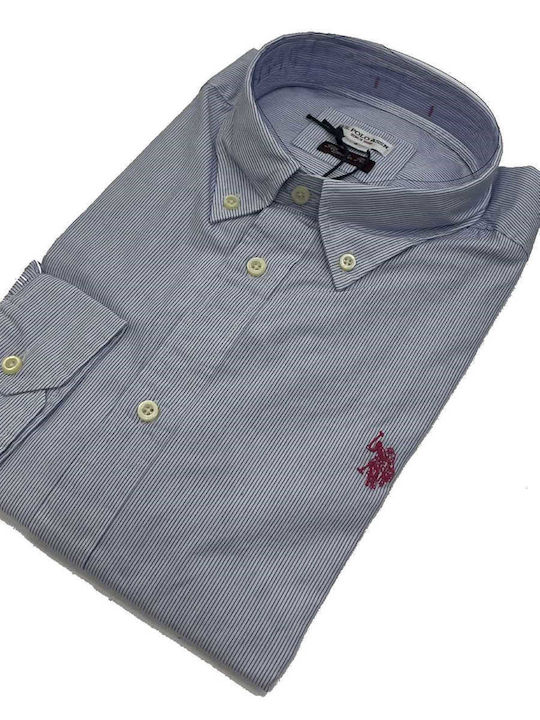 Ανδρικό Πουκάμισο Ριγέ Κανονική Γραμμή U.s Polo Assn 67783-53406 Dirk Σieλ Ανδρικό Πουκάμισο Ριγέ Κανονική Γραμμή U.s Polo Assn 67783-53406 Dirk Σieλ