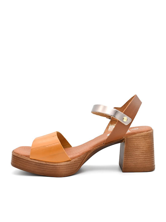 Women's Sandals with Chunky Heel Fresia 4124-1243-004 Tan