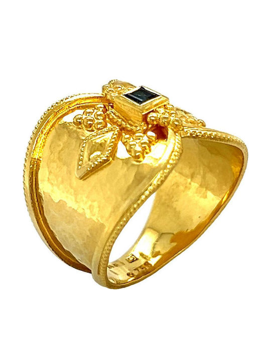 Xryseio Damen Ring mit Steinen aus Gold 18K