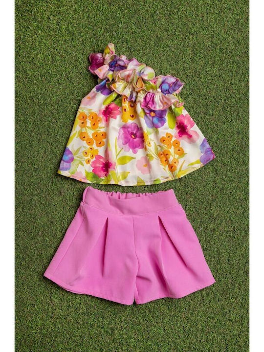 Chief Kids Set with Shorts Summer 2pcs Pink