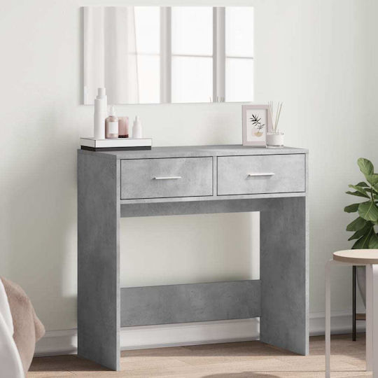 Floor-Standing Makeup Dressing Table Wooden Grey with Mirror 80x39x80cm