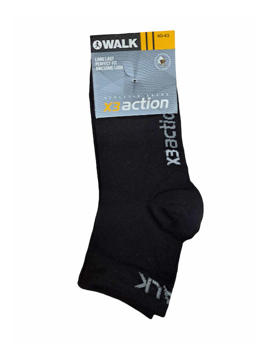 Walk Herren Einfarbige Socken Schwarz 3Pack