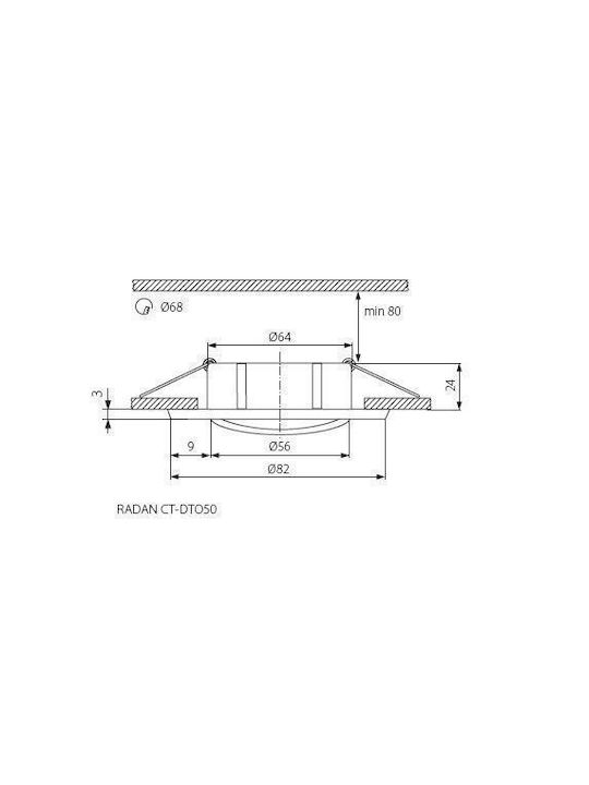 Kanlux Metallic Frame for Spot GX5.3 8.2x8.2cm. 1pcs