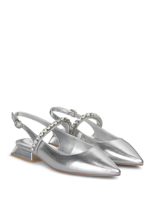 Alma en Pena Leather Ballerinas Silver