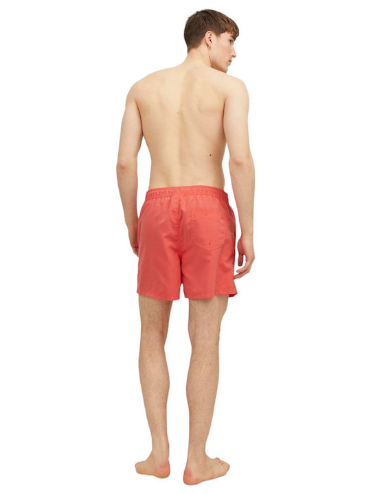 Jack & Jones Herren Badehose Hot Coral Monochrom