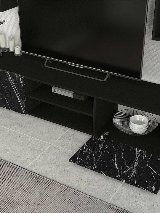 Duana Living Room TV Unit Black L180xW38xH35.7cm