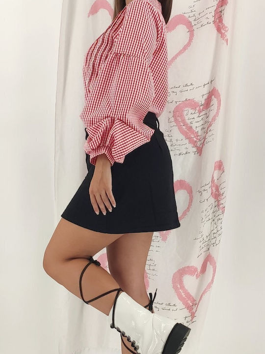 Women's Checked Long Sleeve Shirt Red