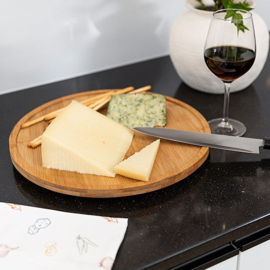 Estia Bamboo Essentials Πλατώ Σερβιρίσματος Τυριών Περιστρεφόμενο Ξύλινο 32.5x32.5x2.3εκ.