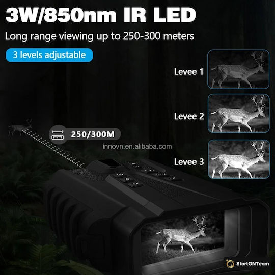 Professional Digital Night Vision Hunting Binoculars Lcd Screen Battery Night Vision 300m Black