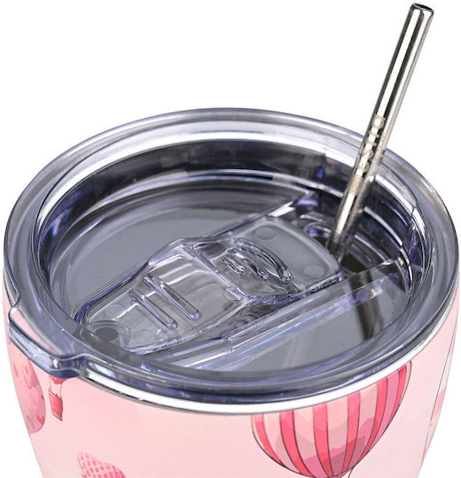 Estia Coffee Mug Save The Aegean Glass Thermos Stainless Steel BPA Free 350ml Love ascend with Straw