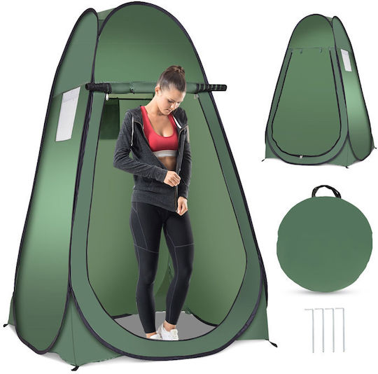 Costway Camping Tent Pop Up Toilet Green 3 Seasons 120x120x190cm