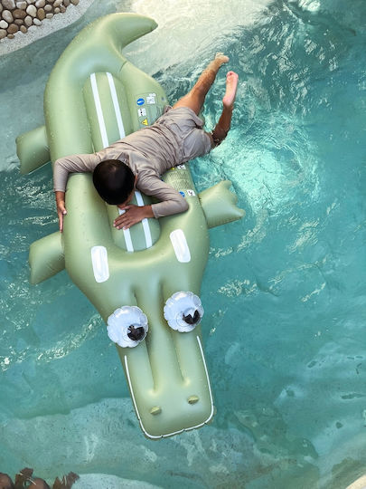 Sunnylife Kinder Pool Schwimmring Liege Keks Krokodil Khaki