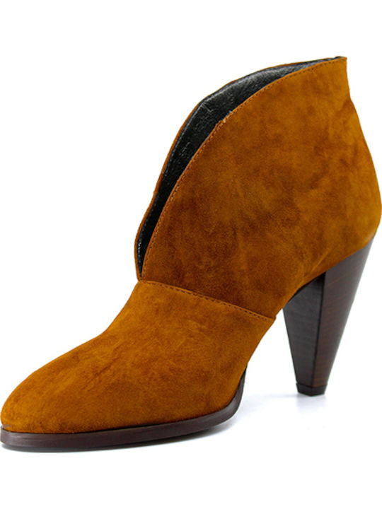 Suede Γυναικεία Chelsea Μποτάκια με Ψηλό Τακούνι Ταμπά