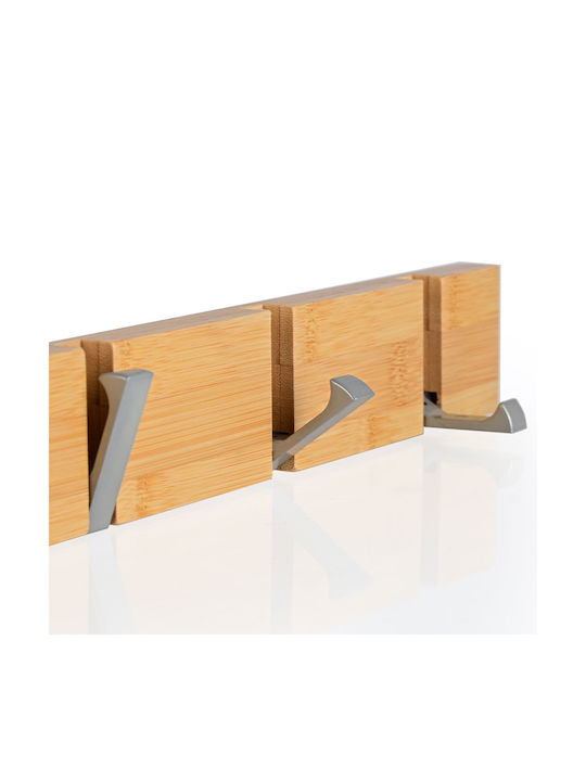 Estia Κρεμάστρα Τοίχου Ξύλινη 6 Θέσεων Μπεζ 60x1.8x5.5cm