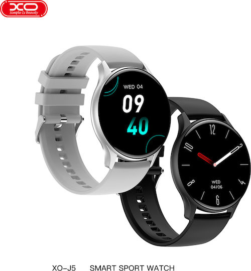 XO J5 Smartwatch με Παλμογράφο (Μαύρο)