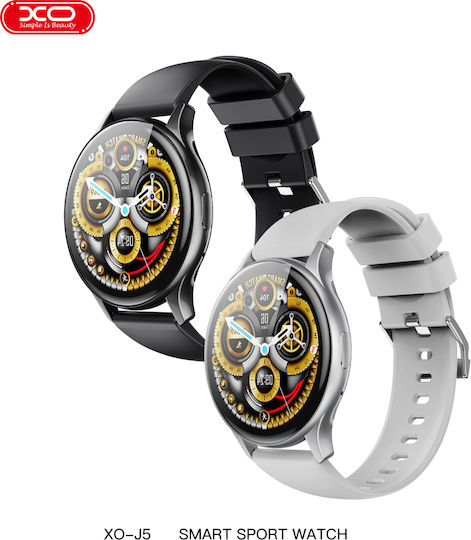 XO J5 Smartwatch με Παλμογράφο (Μαύρο)