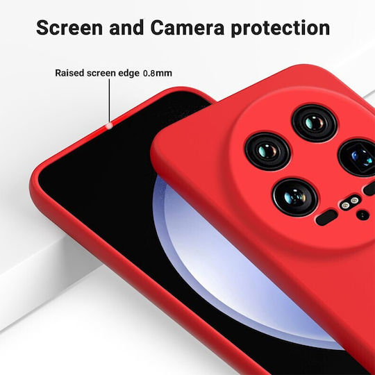 Solid Color Back Cover Silicone Red (Xiaomi 14 Ultra)