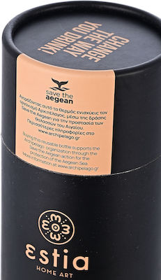 Estia Travel Flask Save the Aegean Sticlă Termos Oțel inoxidabil Fără BPA Negru mat 500ml