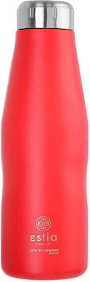 Estia Travel Flask Save the Aegean Μπουκάλι Θερμός Ανοξείδωτο BPA Free Scarlet Red 500ml
