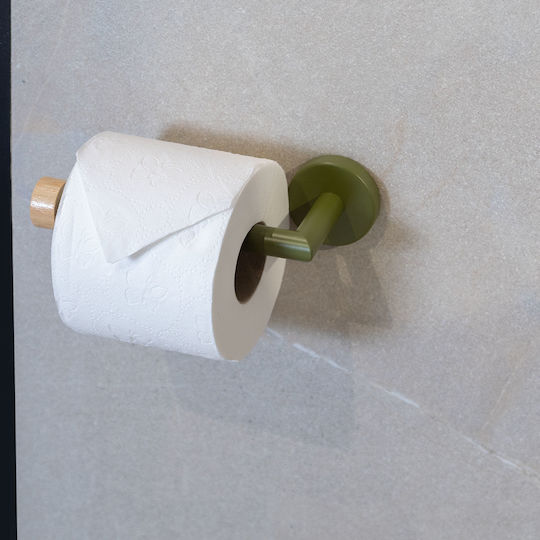 Estia Bamboo Essentials Wall-mounted Paper Holder Metallic Green