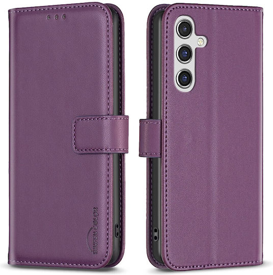 Binfen Husă Wallet Din Piele Artificială Violet Galaxy A55
