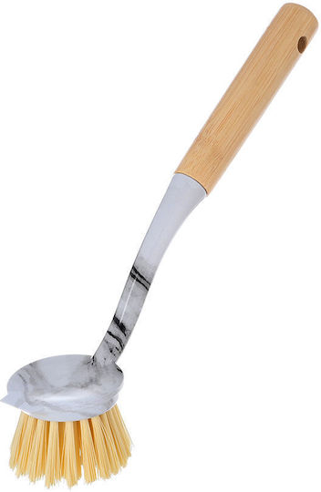 Estia Bamboo Essentials Bamboo Cleaning Brush with Handle White