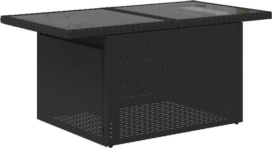 Set Cameră De Zi Pentru Exterior 10 Piese Negru Cu Perne