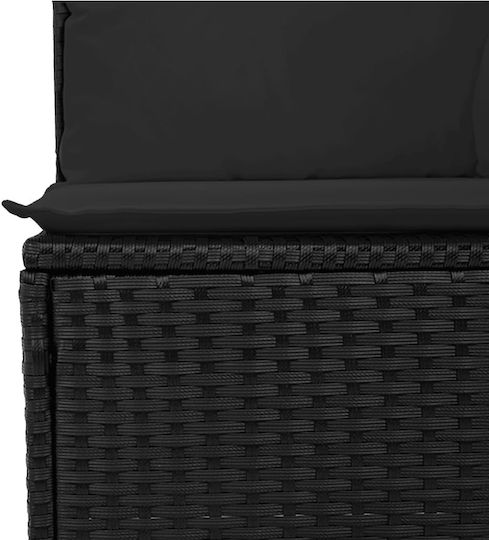 Set Cameră De Zi Pentru Exterior 10 Piese Negru Cu Perne
