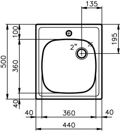 Foster Drop-In Küchenspüle Inox Satiniert M44xB50cm Silber
