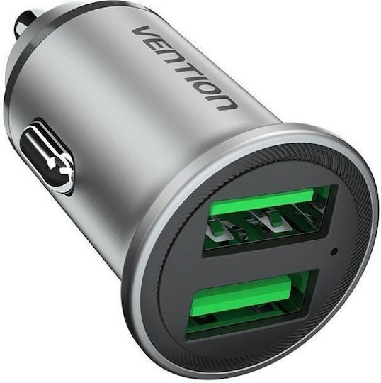Vention Auto-Ladegerät 18W Schnellladung mit einem Anschluss: 1xUSB Gray Farbe