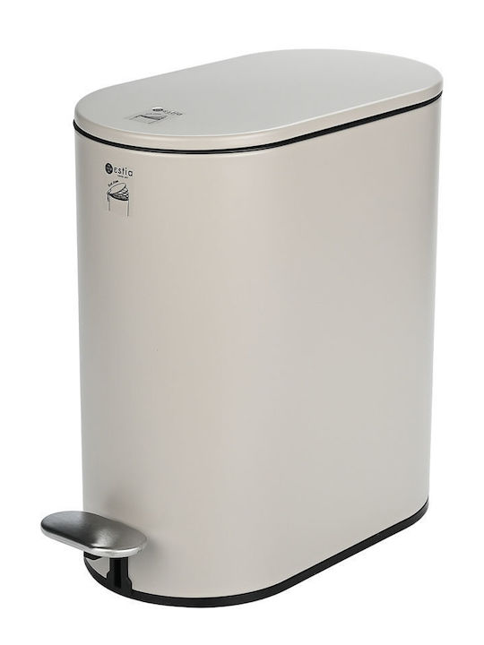 Estia Plastic Bathroom Basket Soft Close 5lt Brown