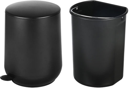 Estia Fjord Plastic Bathroom Basket Soft Close 5lt Black
