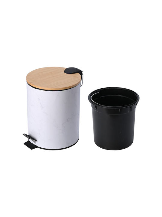 Marble 02-22020 Plastic Bathroom Bin Soft Close 5lt White