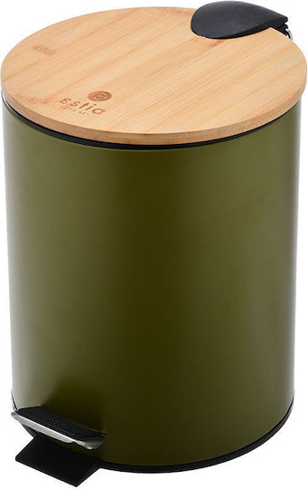 Estia Metallic Bathroom Basket Soft Close 5lt Green