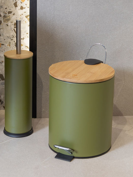 Estia Metallic Bathroom Basket Soft Close 5lt Green
