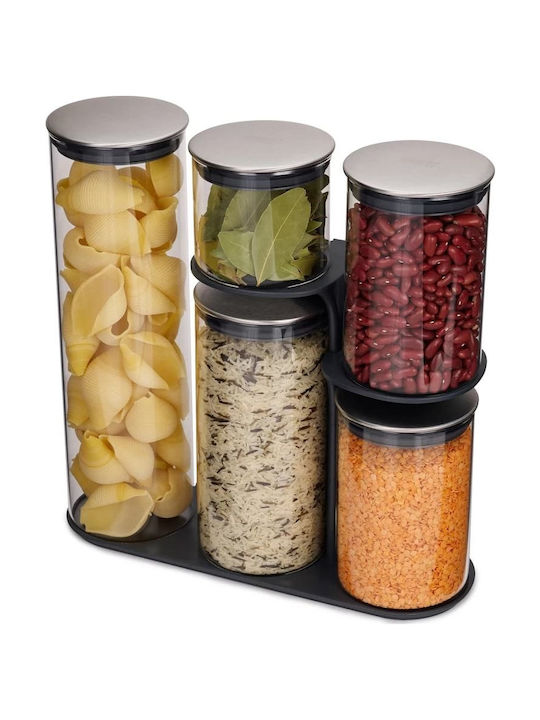 Joseph Joseph Podium Set 5Stück Gläser Allgemeine Verwendung mit luftdichtem Deckel & Basis Glas Transparent 32.6cm
